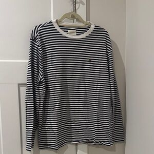 Aime Leon Dore Black and White Striped Long Sleeve Tee